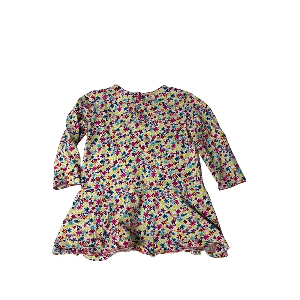 Hanna Andersson Floral‎ Dress Girls 4 (100) Cotton Long Sleeve Twirl
